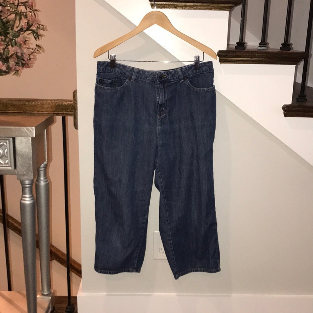 L.L. Bean Classic Fit high rise cropped jeans 14
